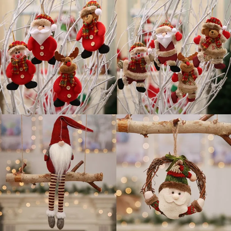 Рождественские украшения для дома подвесные куклы елочные новогодние