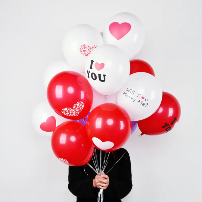 XXYYZZ 12 дюймов Новый 10 шт./лот принт с надписью I Love You (я тебя люблю) Латекс