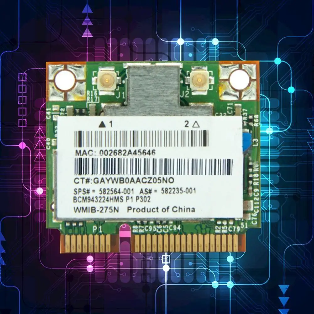 HP Broadcom BCM943224HMS беспроводной Wifi N Половина мини 582564 001 карта 802 11 abgn H9H5|Компьютерные