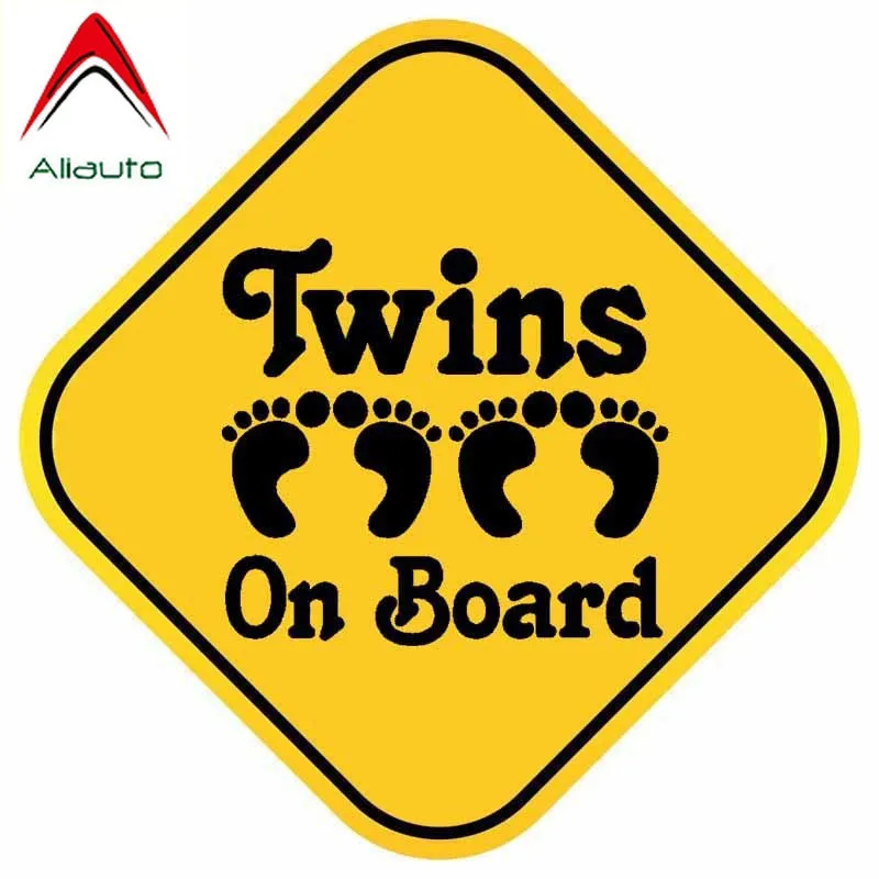 Наклейка на автомобиль с надписью Twins on Board 16 х16 см|Наклейки автомобиль| |