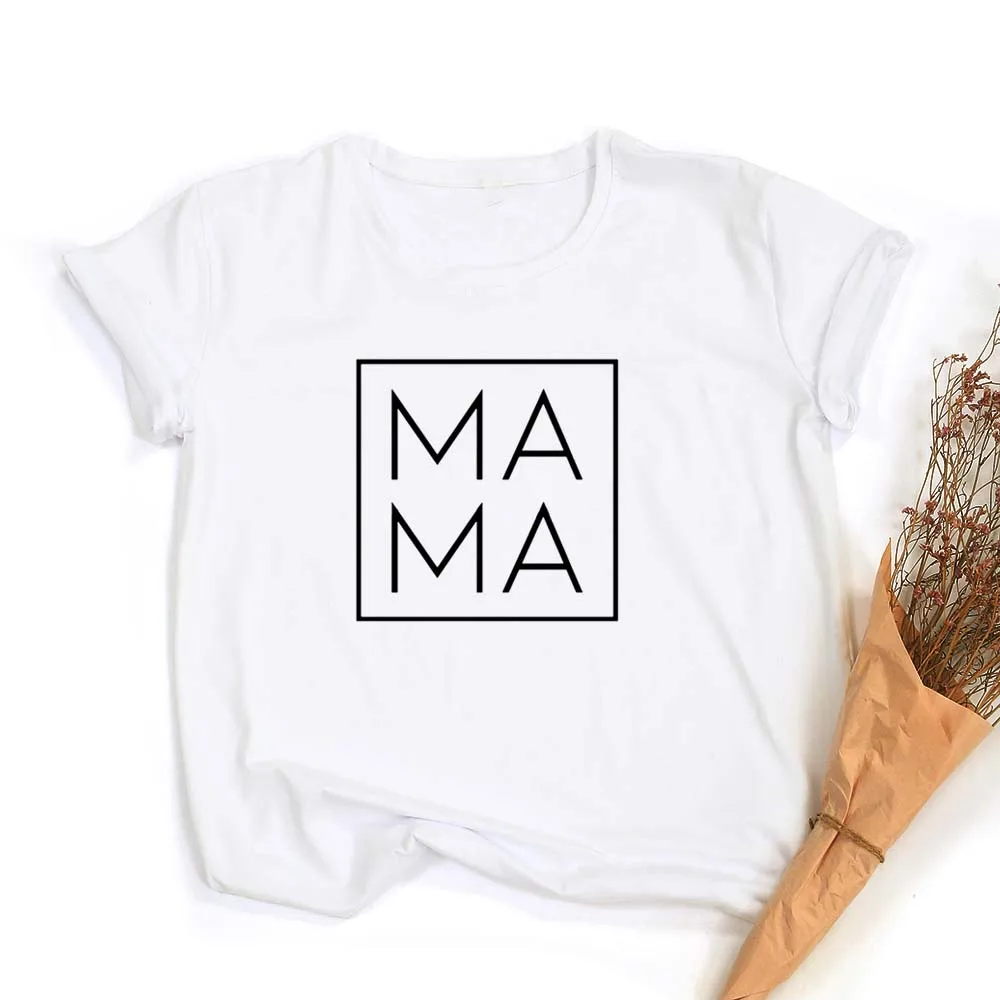 I Love Mama с квадратным принтом женские летние футболки мама жизнь коротким рукавом для девочек подарок мамы