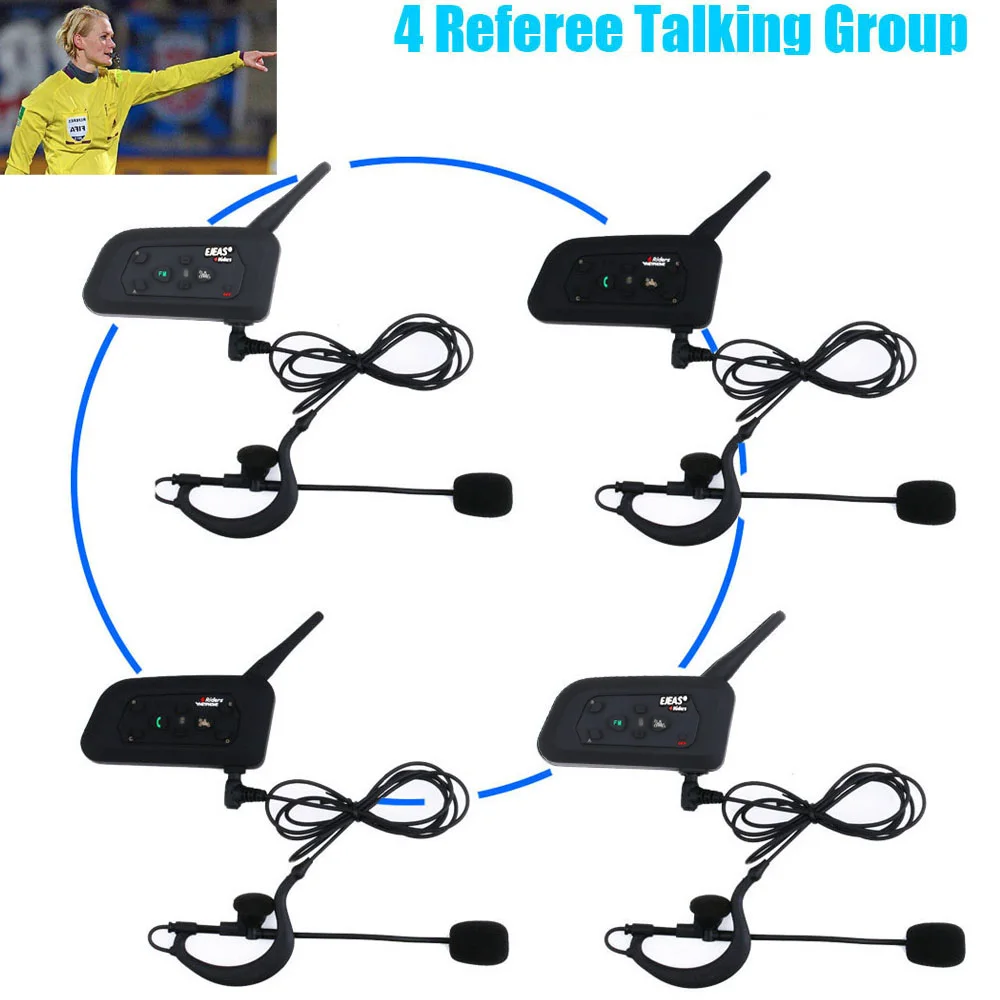 4 шт./компл. Vnetphone Bluetooth внутренняя связь дуплексный футбольный тренер juger Earhook