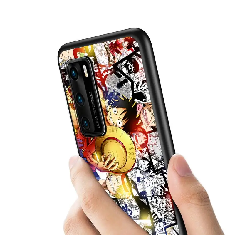 

Japanese anime one piece For Huawei P Smart Z S Plus 2020 2019 P40 P30 P20 Pro Lite E Plus 5G Lite Bright Black Matte Phone Case