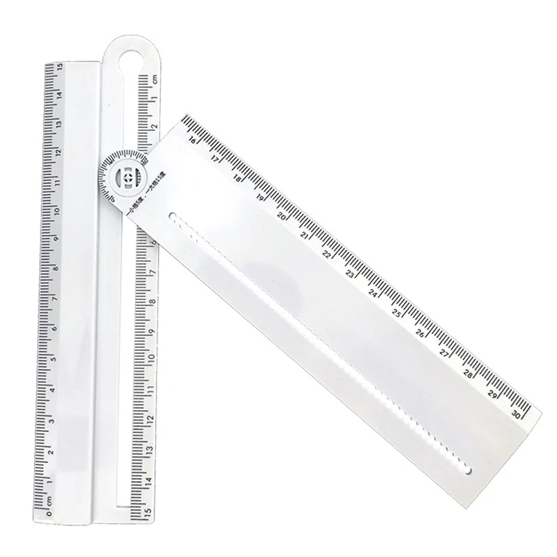 1pcs 30cm Transparent Rectangle Ruler Protractor Simple Style Student Stationery Drawing Tool Supplies | Канцтовары для офиса и