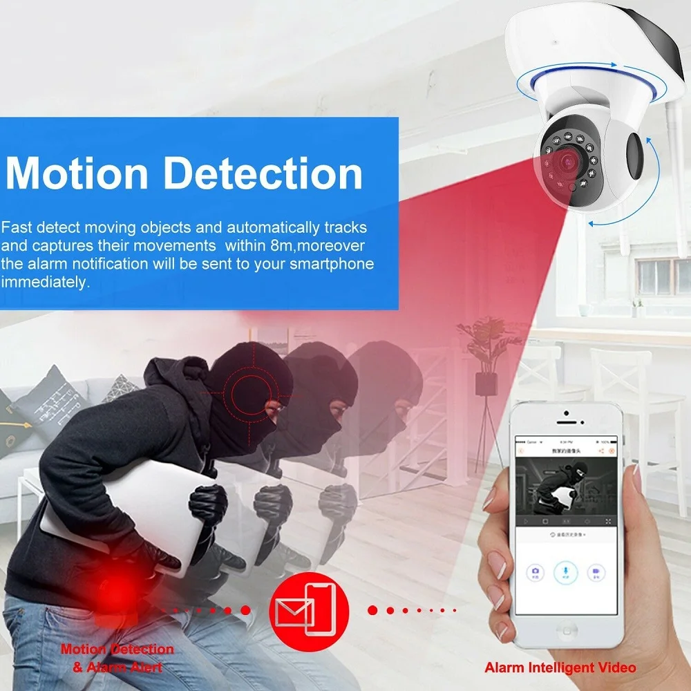 1080P HD камера видеонаблюдения Wifi камера Домашняя безопасность ip-камера беспроводная сеть видеонаблюдение Wi-Fi ночное видение