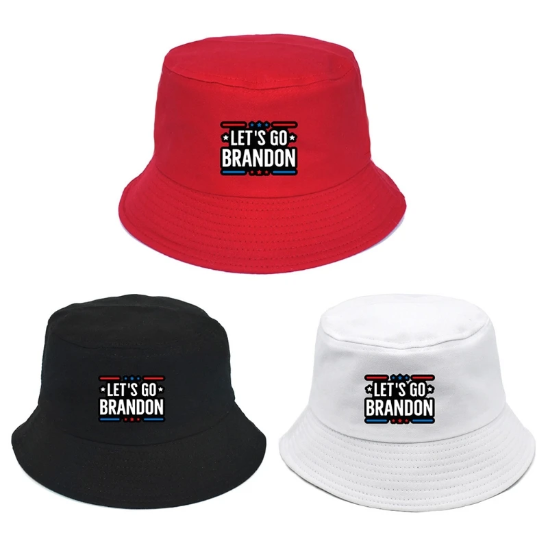

Q39C Fashion FJB Fisherman Hat Let's Go Brandon Basin Hat Double-sided Bucket Hat Windproof for Outdoor Sports All Seasons