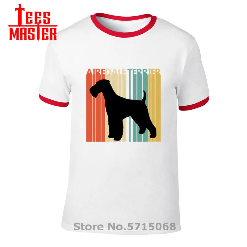 Винтаж 1970s Эрдельтерьер собака Владелец подарок футболки для мужчин Собаки