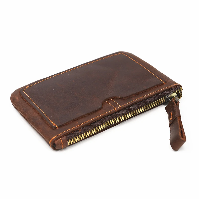 Кошелек для мелочи из натуральной кожи мужчин винтажный короткий маленький мини