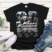 fast furious 20th anniversary gift for fan t shirt cotton black 20 anniversary fast and furious all cast signature of movie