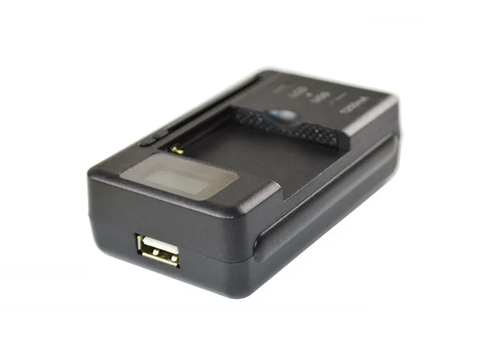 Universal Battery Charger LCD Indicator Screen For Smartphone Cell Phones USB-Port Travel Power Charging Adapter Black US plug |