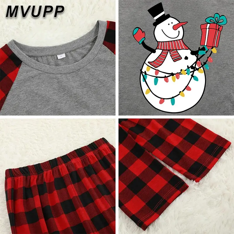 Зимние одинаковые комплекты для семьи с принтом снеговика Рождественская Пижама