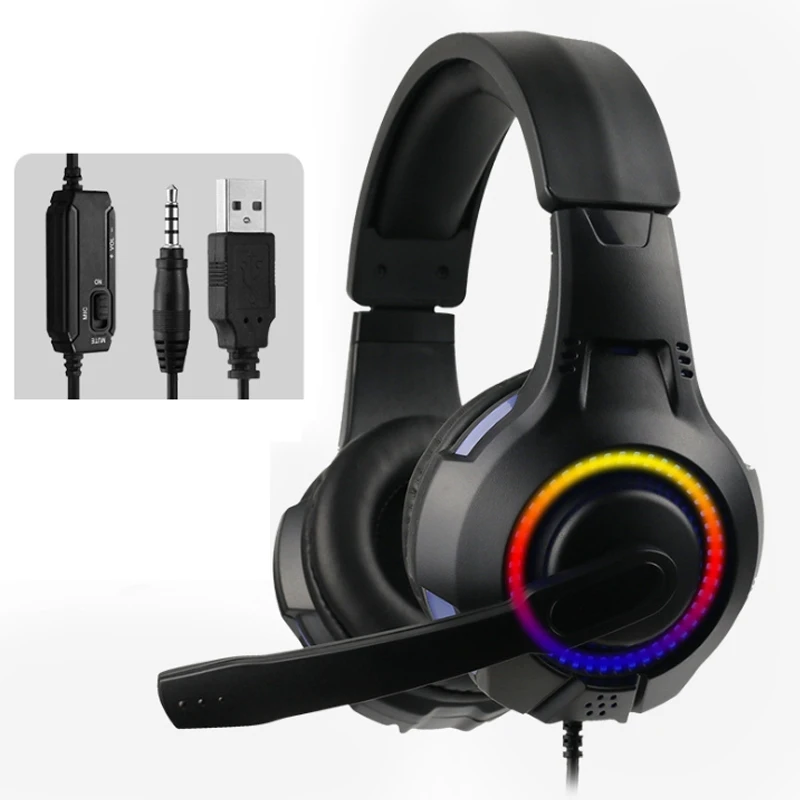 

Headset Gaming Headset Computer Headset with Headset RGB ic Lights 4D Stereo Surround Sound Headset