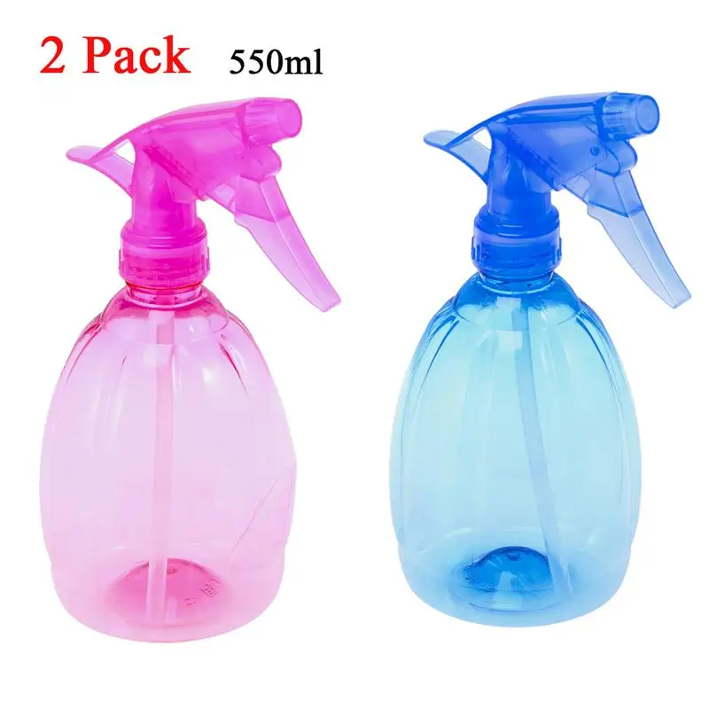 2шт 550 мл пустая бутылка спрей пластиковая розовая синяя с дозатором насоса