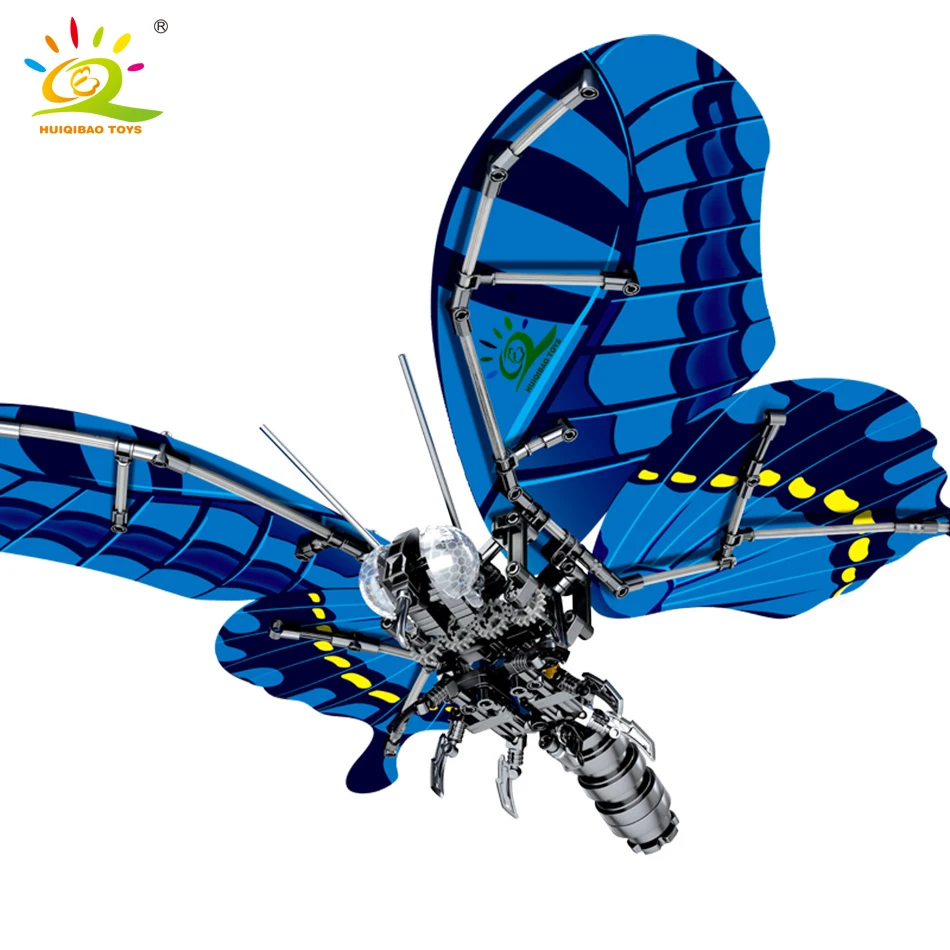 

HUIQIBAO 564Pcs Simulated Swallowtail Butterfly Technical Building Blocks insect city Construction Bricks set Children Toys gift