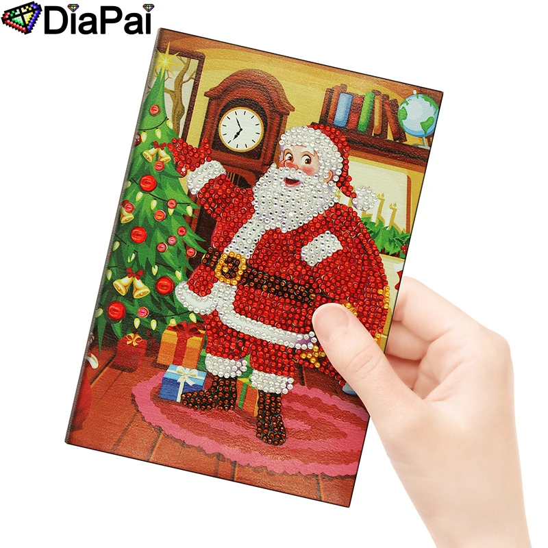 

DiaPai A5 Notebooks 5D DIY Diamond Painting Special Shape Diary Book Diamond Embroidery "Santa Claus" Rhinestones Decor Gift