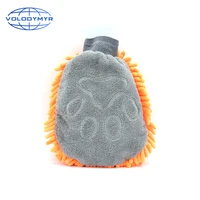 wash mitt orange and gray bear paw shaped chenille microfiber glove window cleaner pro for car cleaning auto detailing detail