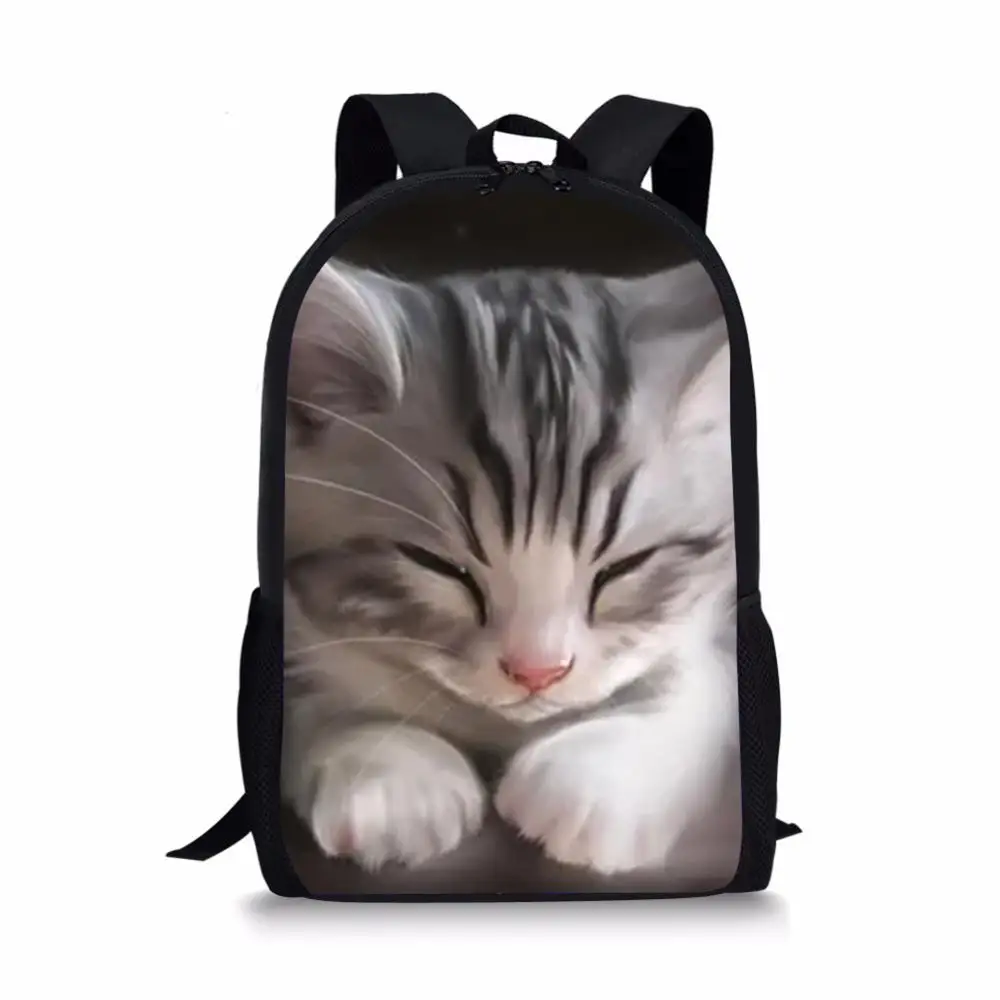 Fashion Children's School Backpack Fantasy Cats Pattern Kids School Book Bags Cartoon Animal Painting Travel Backpack