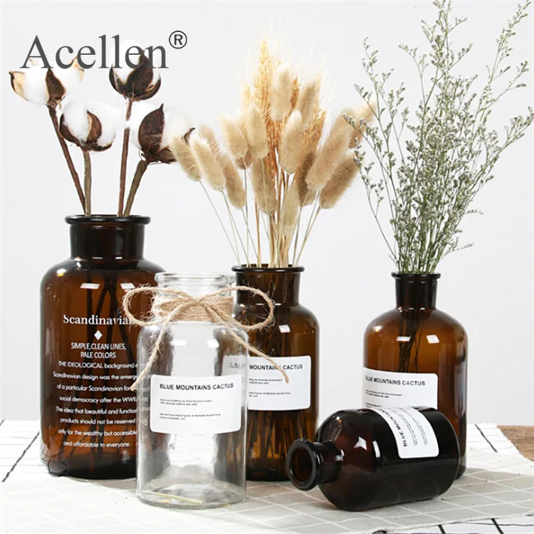 Скандинавское стекло реагент ваза гидропоники Сушеный Цветок Маленькая