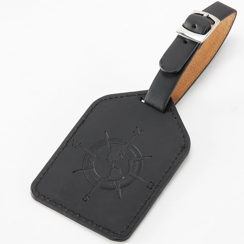 

Travel Carrying Wear Resistant Luggage Tag Portable PU Leather Label Bag Anti-lost Vintage Style Practical Visible Address