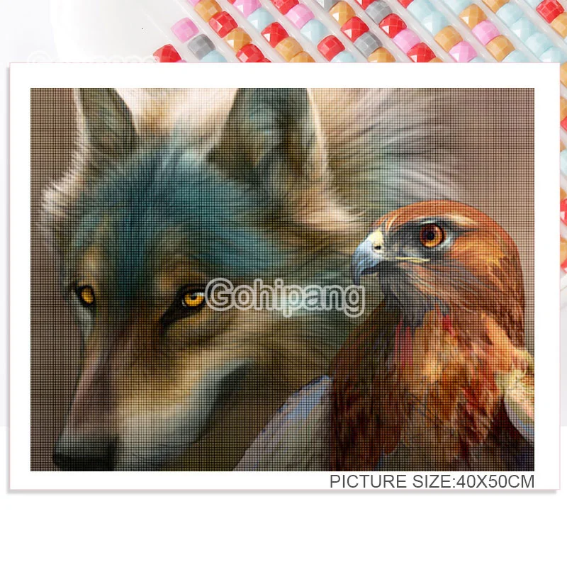 

Diamond Embroidery Animals Tiger Wolf Cat Abstract Landscape 5D Diy Cross Stitch Rhinestones Square or Round Diamond Wall Decora