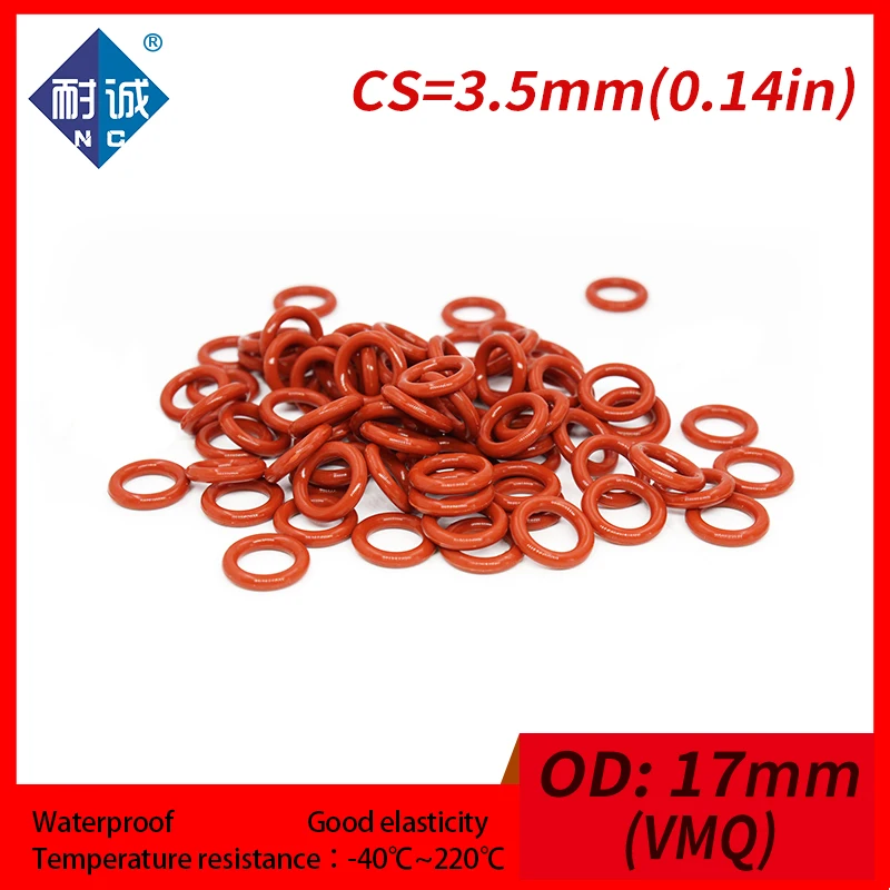 Силиконовое резиновое уплотнительное кольцо 2 шт./лот красное VMQ CS 3 5 мм od17мм