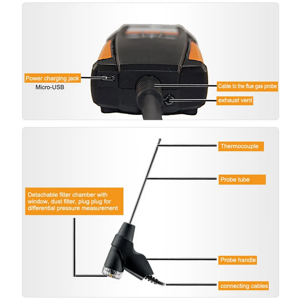 Портативный газоанализатор Testo 310 от 0 до 4000 Ppm O2/CO детектор КПД сгорания газов