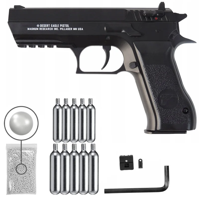 

Soft metal weapon, pistolasg GNB CO2 digital Gun + ASG Oberland BB ball 6mm 5000 + 1x10 CO2 particle bullets, Metal wall plate