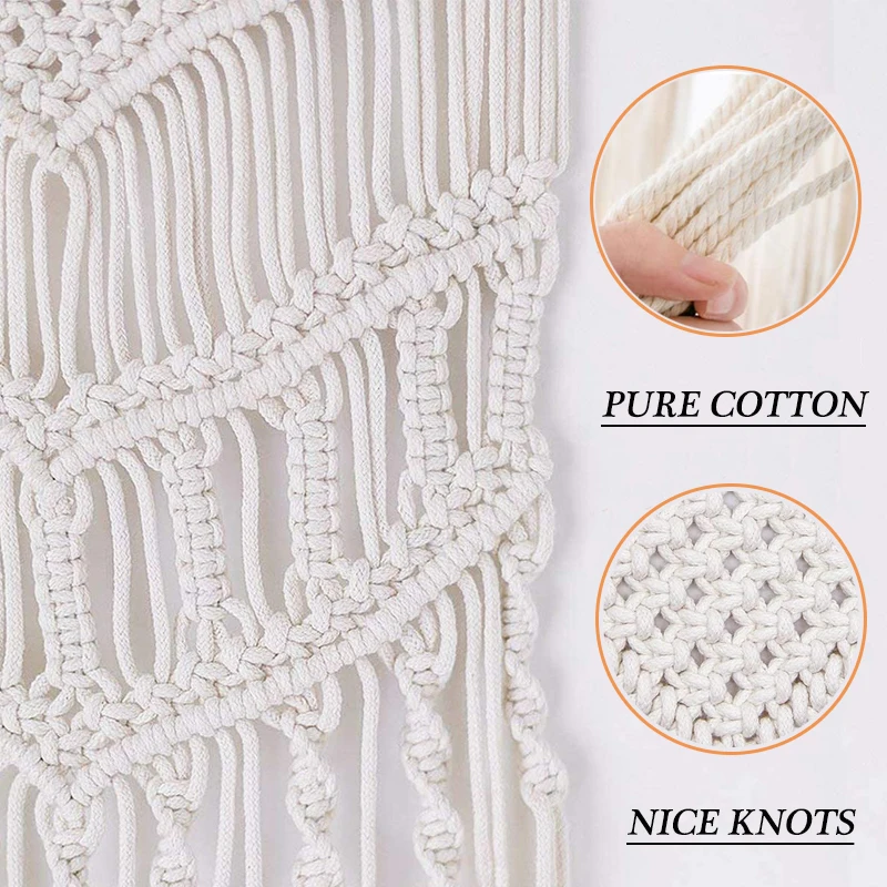 Настенное украшение ручной работы макраме богемный Тканый гобелен из чистого