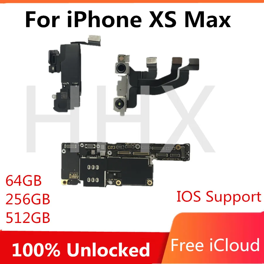 100% Unlocked Motherboard For iPhone XS Max Original Logic Board With / Without Face ID 64GB 256GB 512GB | Мобильные телефоны и