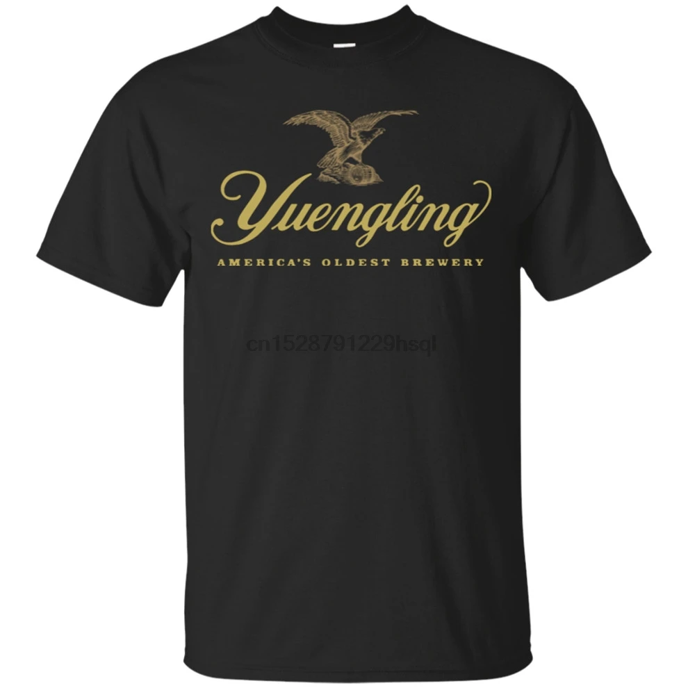 Черная Мужская футболка с логотипом Yuengling Beer коротким рукавом S-3Xl Us 100% хлопок
