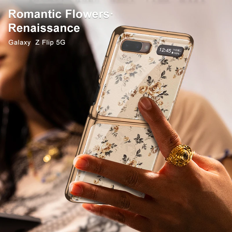 gkk original case for samsung galaxy z flip fold 2 case luxury tempered glass plating edge hard cover for samsung z flip fold 2 free global shipping