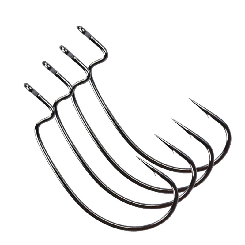 10pcs/lot High-carbon Steel Fishing Hooks Offset Wide Crank Hook Worm Fishhooks Lure Softjerk 6#-5/0 Tackle 2021 |
