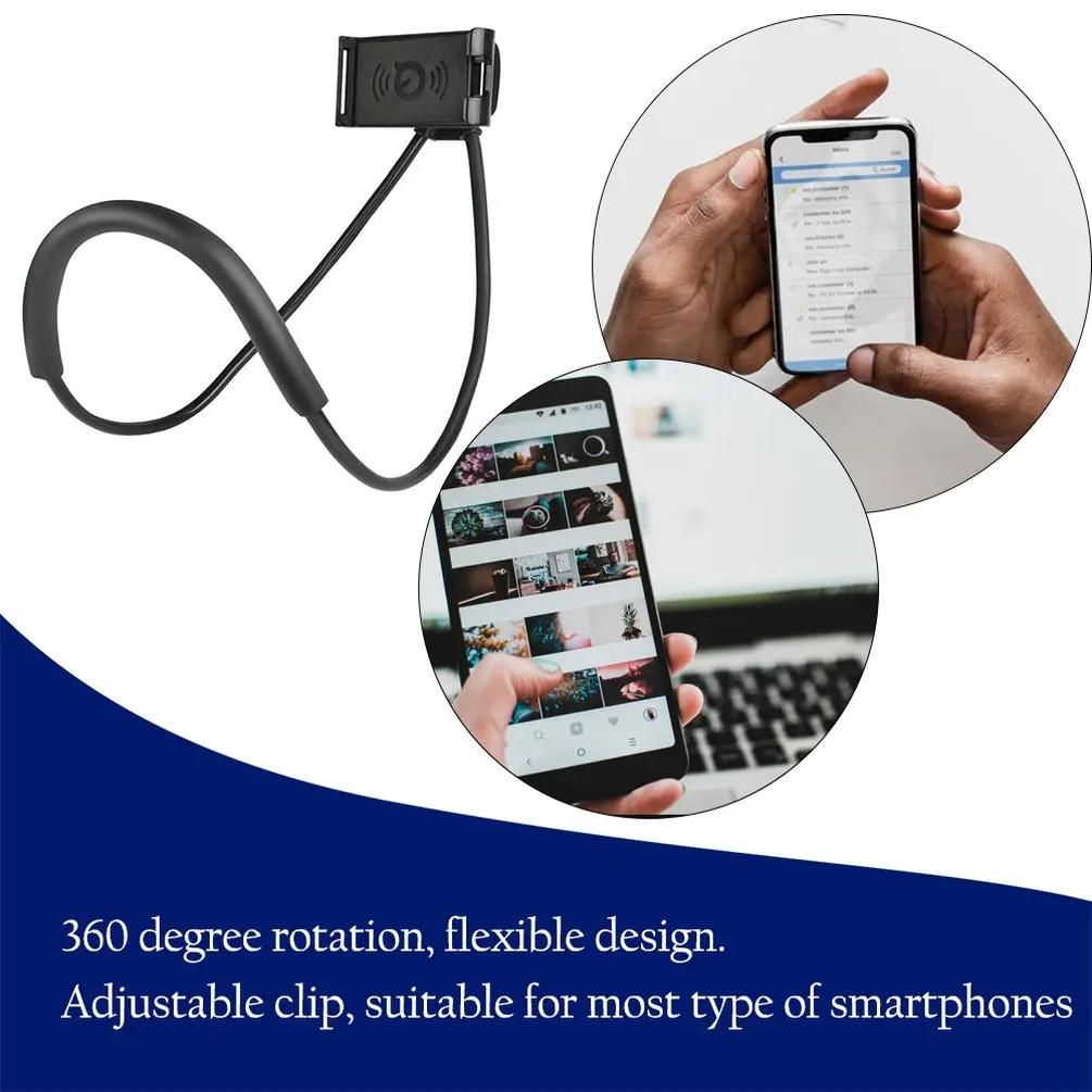 mobile phone holder hanging neck lazy cellphone mount accessories adjustable 360 degree phones holder stand for iphone huawei free global shipping