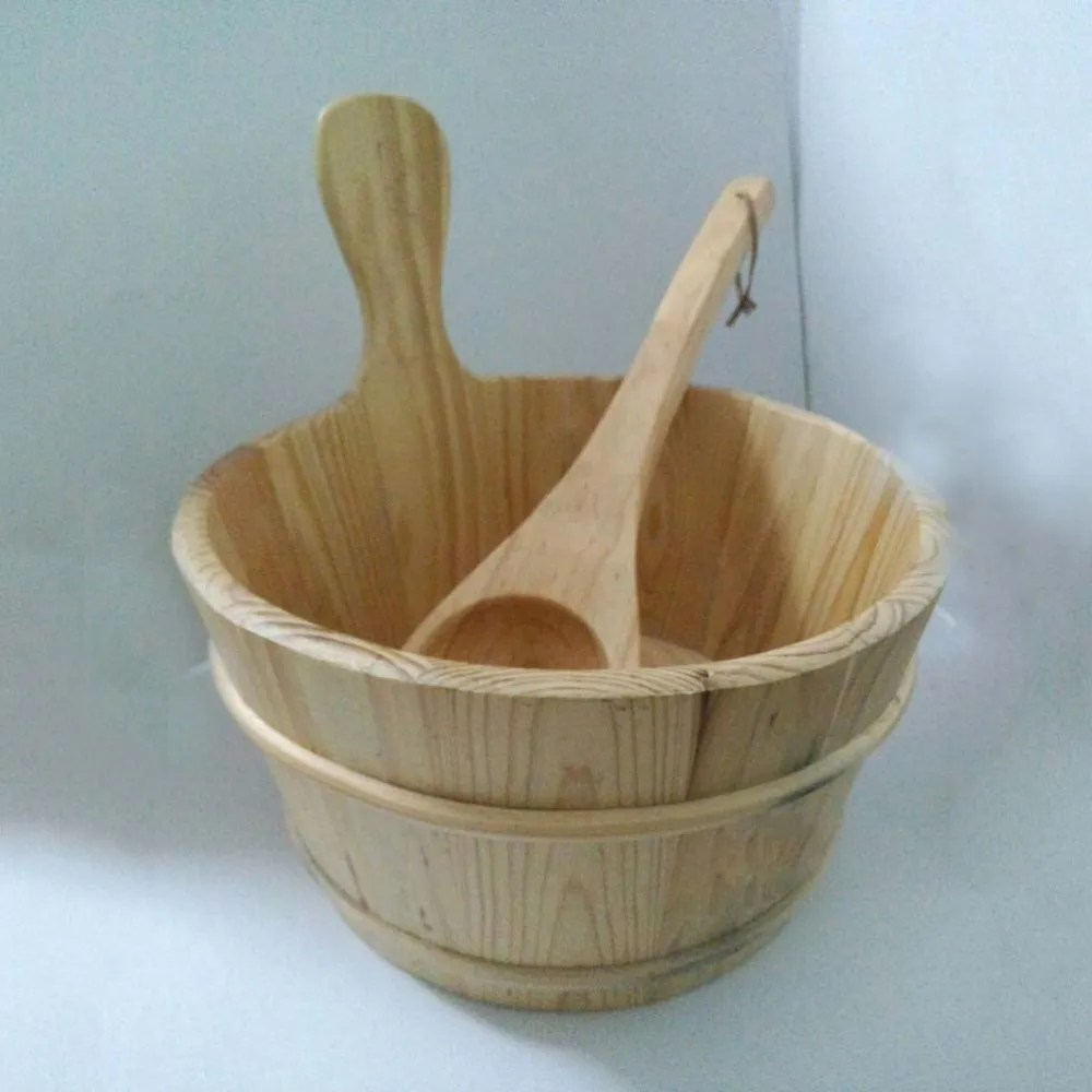 

2 Pcs Wooden Spoon Bathing Set Special for Sauna Room (Neutral Style)