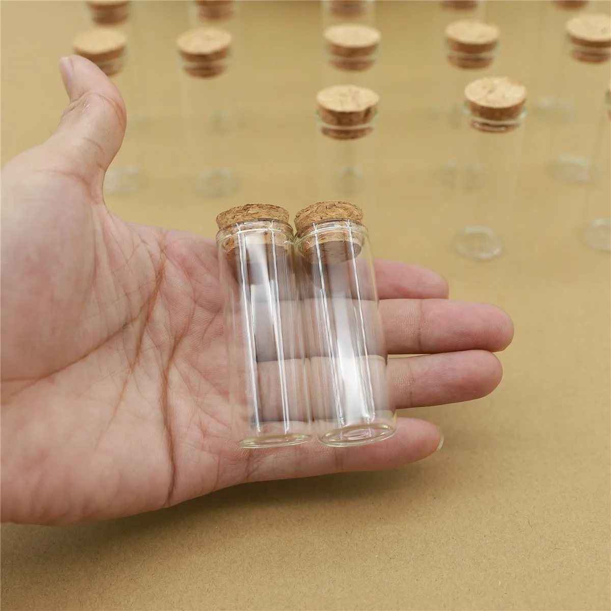 

50pcs/lot Glass Bottle 22*60mm 12ml Test Tube Cork Stopper Mini Spice Bottles Container Small DIY Jars Vials Tiny Bottles glass