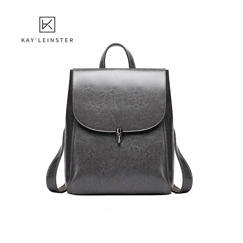 Новые женские рюкзаки из вощеной кожи модные однотонные простые сумки на плечо