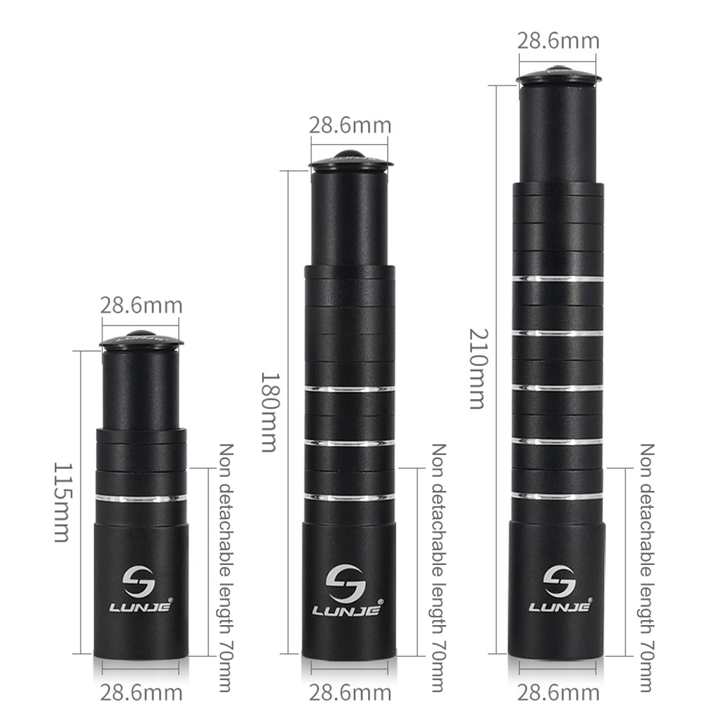 

115/180/210 mm Bicycle Handlebar Extender Front Fork Rod Rising Extender Head Up Black Bicycle Mountain Bike Bicycle Parts