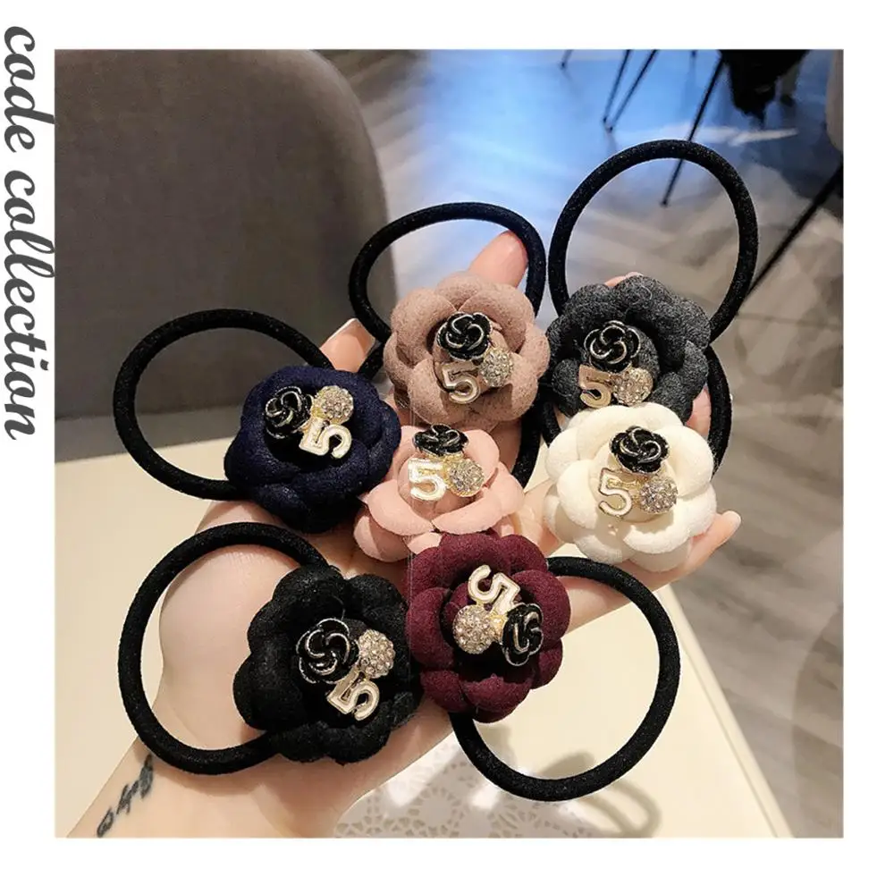 

2021 № 5 эластичные ленты для волос Камелия, модное кольцо для волос, повязка на голову для конского хвоста, резинка для женщин и девушек, аксес...