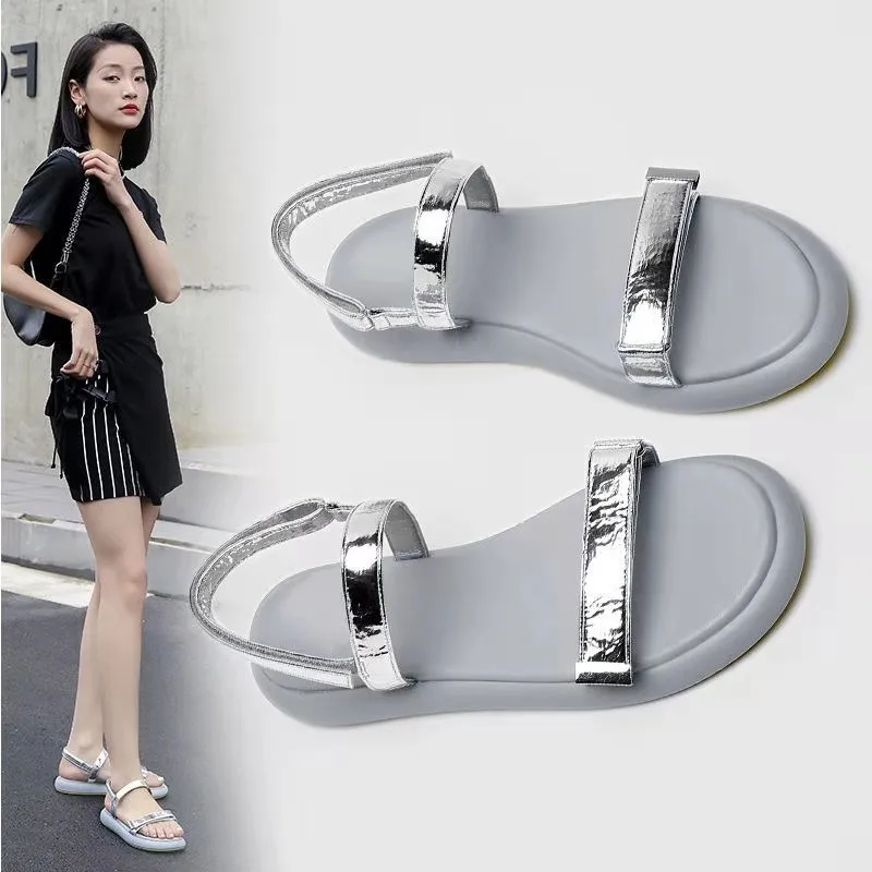

2021 Summer Sandals Women Flat Shoes Outdoor Breathable Lightweight Sandal Casual Beach Sandals Fashion Female Shoes Black