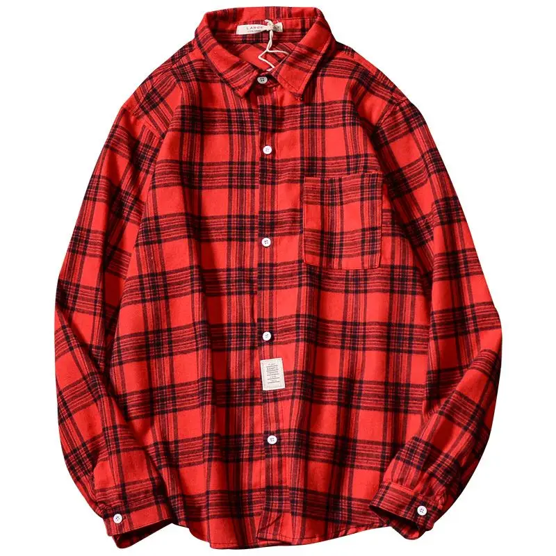 

Plus Size XXXL Spring Autumn Harajuku Blouse Man Casual Kimono Cardigan Outwear Japanese Plaid Loose Tops Blusas Mujer De Moda