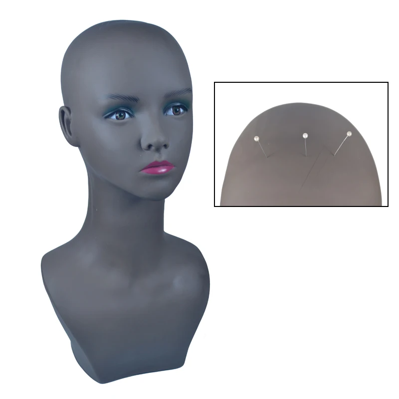 Афролысый парик голова блока 20 дюймов Большой манекен для изготовления парика