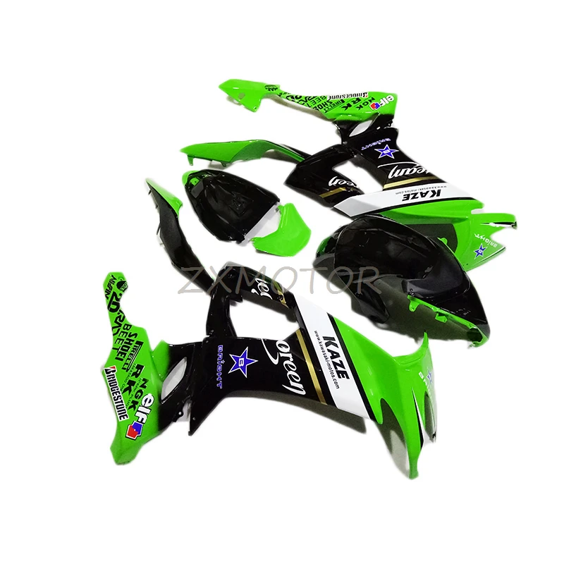 Лучшая цена комплект обтекателей для Kawasaki Ninja ZX10R 2008-2011 черный зеленый дешевый