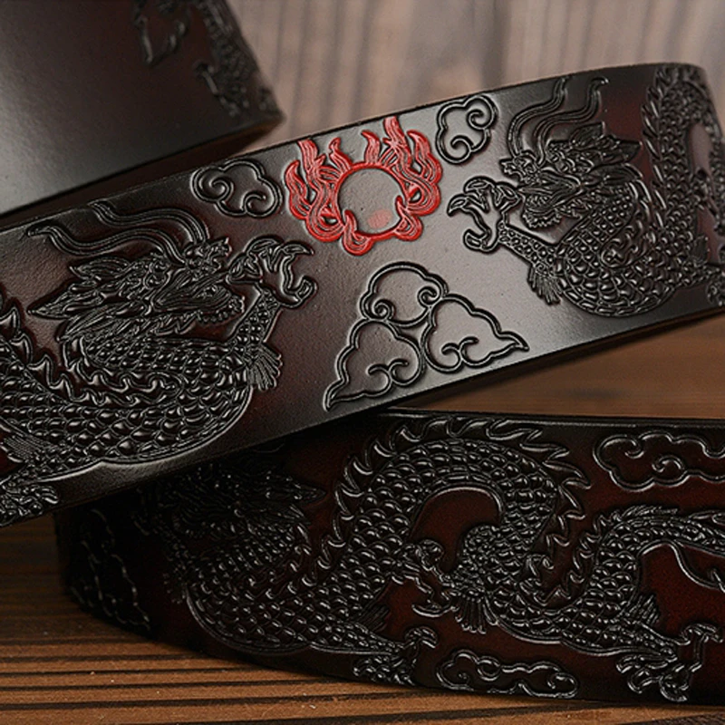 Горячая распродажа Новое поступление кожаные ремни с рисунком дракона для