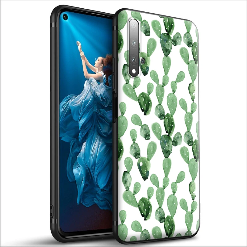 Силиконовый чехол Plants Cactus Banana Leaves для Huawei Honor V30 30 8 8A 8X 8C 9 9X 10 Note View 20 20S Pro Lite|Бамперы|