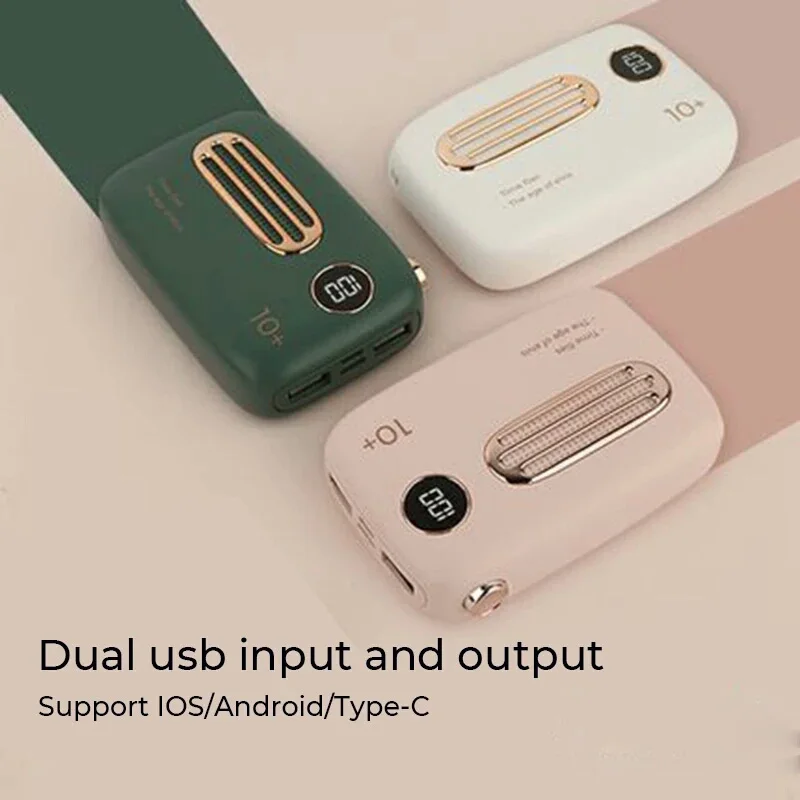 Мини пауэр банк 10000 мАч портативный Ретро Пауэр с цифровым дисплеем милый
