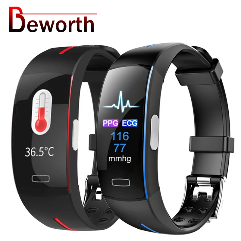 Смарт браслет P3A с измерением температуры тела ЭКГ + ФПГ артериального давления