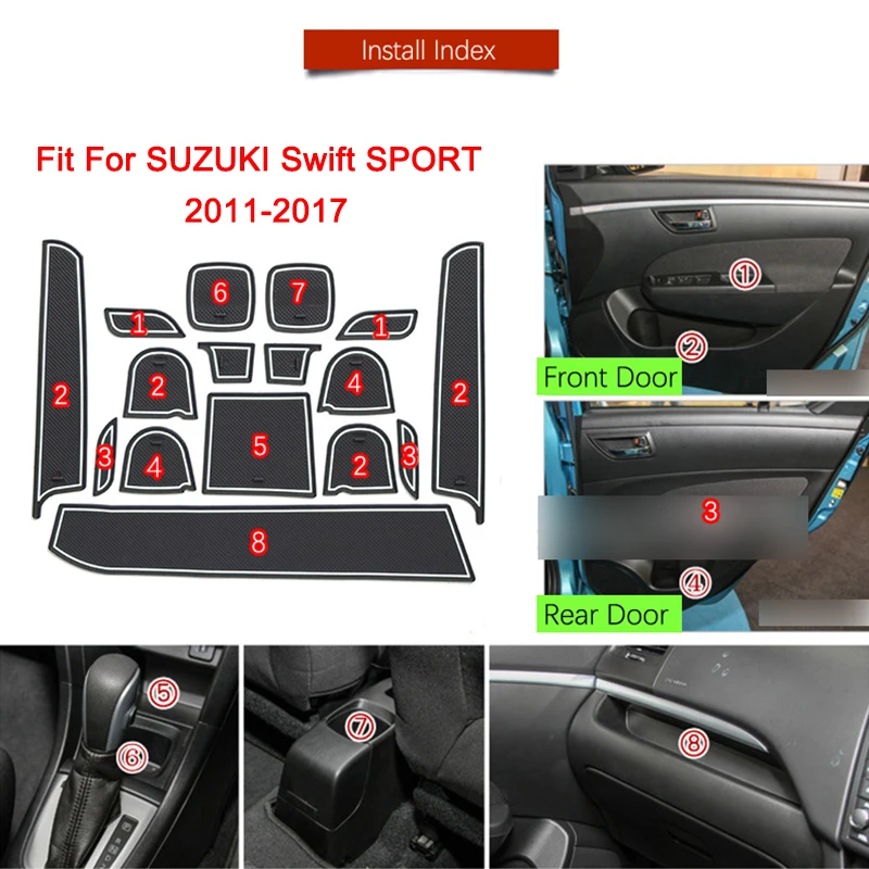 Коврики для ворот автомобиля Нескользящие SUZUKI Swift SPORT 2011-2017 |