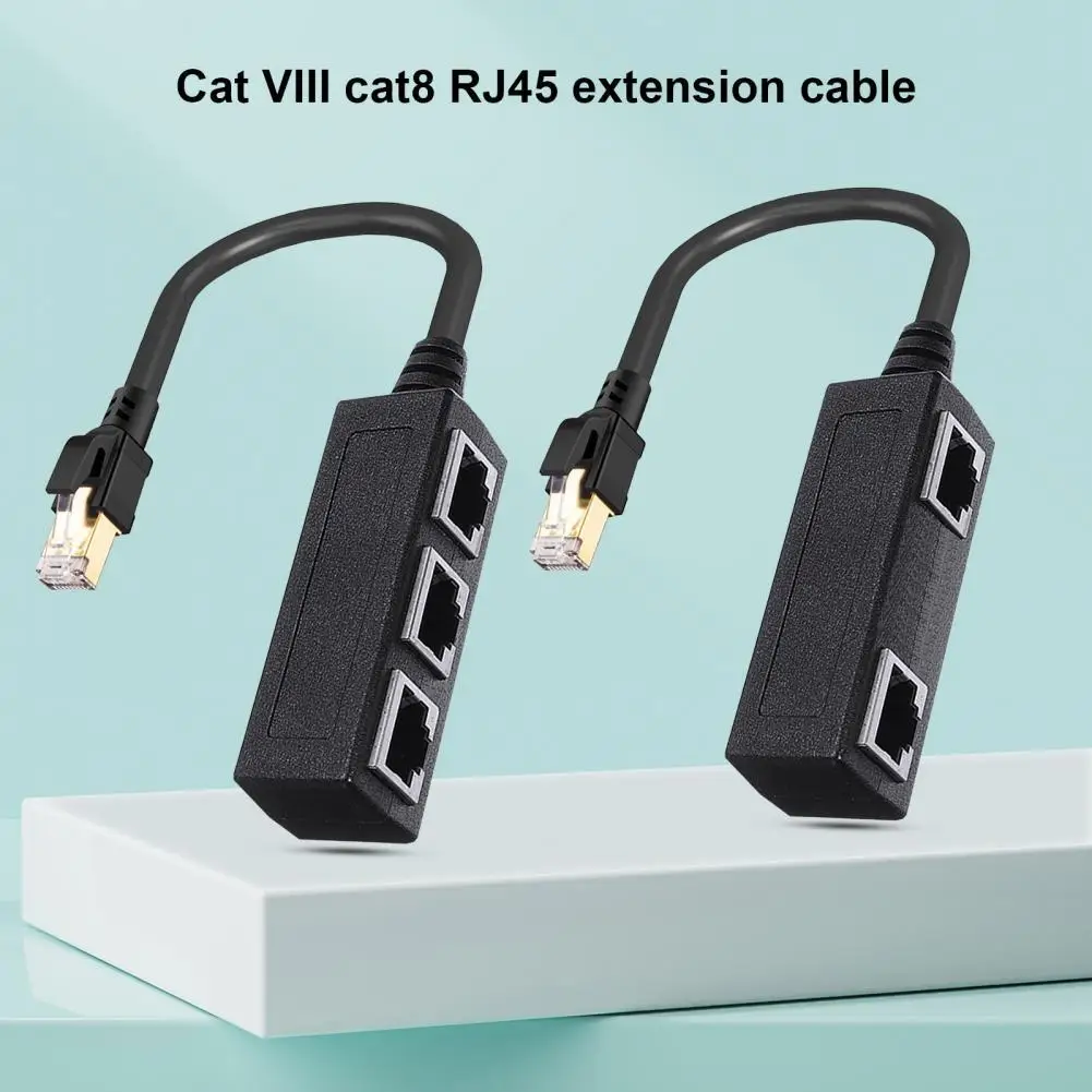 

Cat8 Ethernet Splitter 40Gbps High Speed 2000Mhz RJ45 1 Male to 3 Female LAN Adapter Cable for Cat5 Cat5e Cat6 Cat7