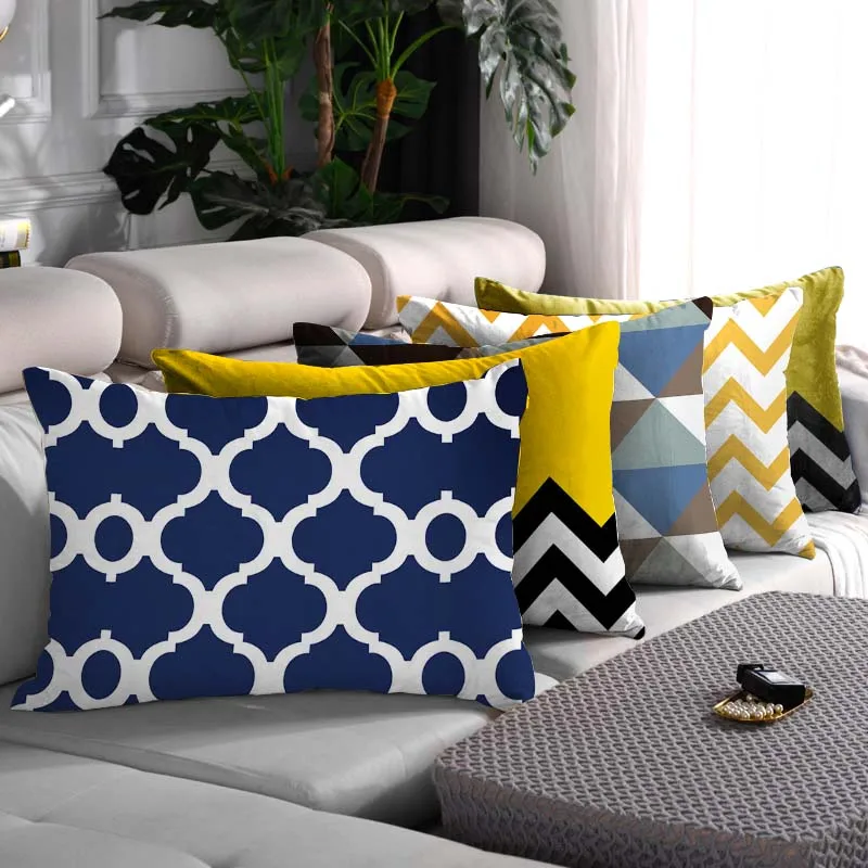 Прямоугольная наволочка Fuwatacchi Геометрическая искусственная для дивана