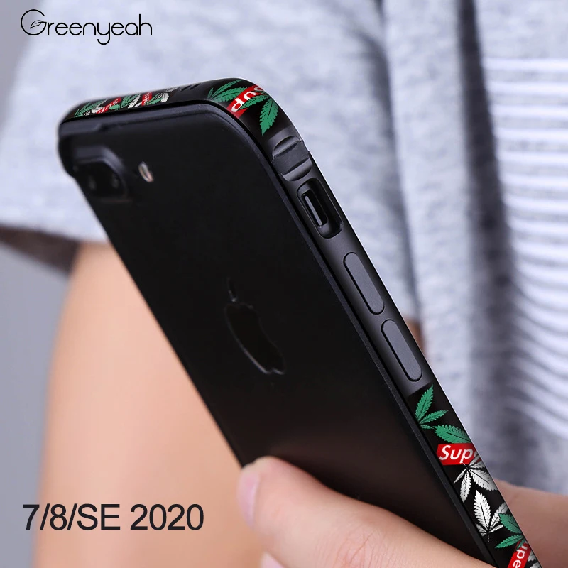 Силиконовые алюминиевые чехлы бампер для iPhone 7 8 SE 2020 чехол мультяшная